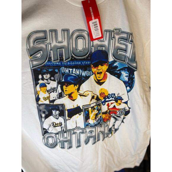 NEW - XL Ohtani Japan Blue Baseball Jersey & White Graphic TShirt - Picture 3 of 7
